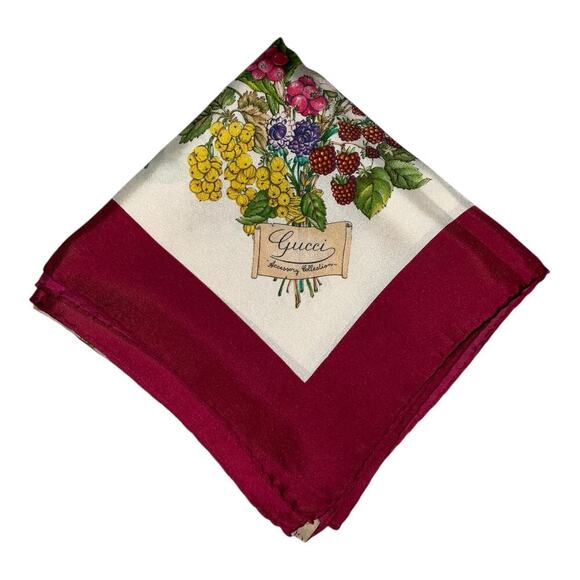 Gucci Vintage Floral Silk Scarf With Box - Picture 6 of 16